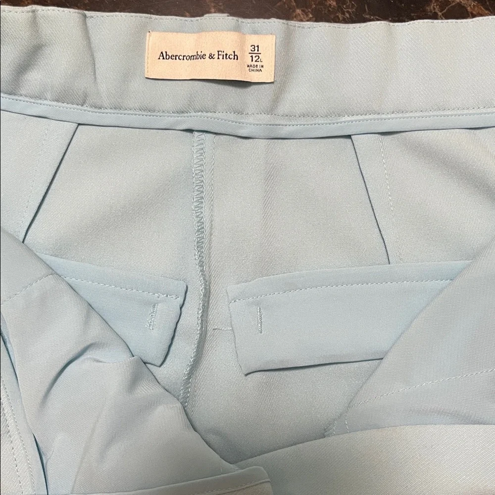 Abercrombie & Fitch Wide Leg Trousers in Bright Blue